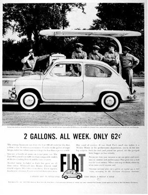 Echt waar! Fiats in Amerika… voor de vrouw! Echt waar! Fiats in Amerika… voor de vrouw!